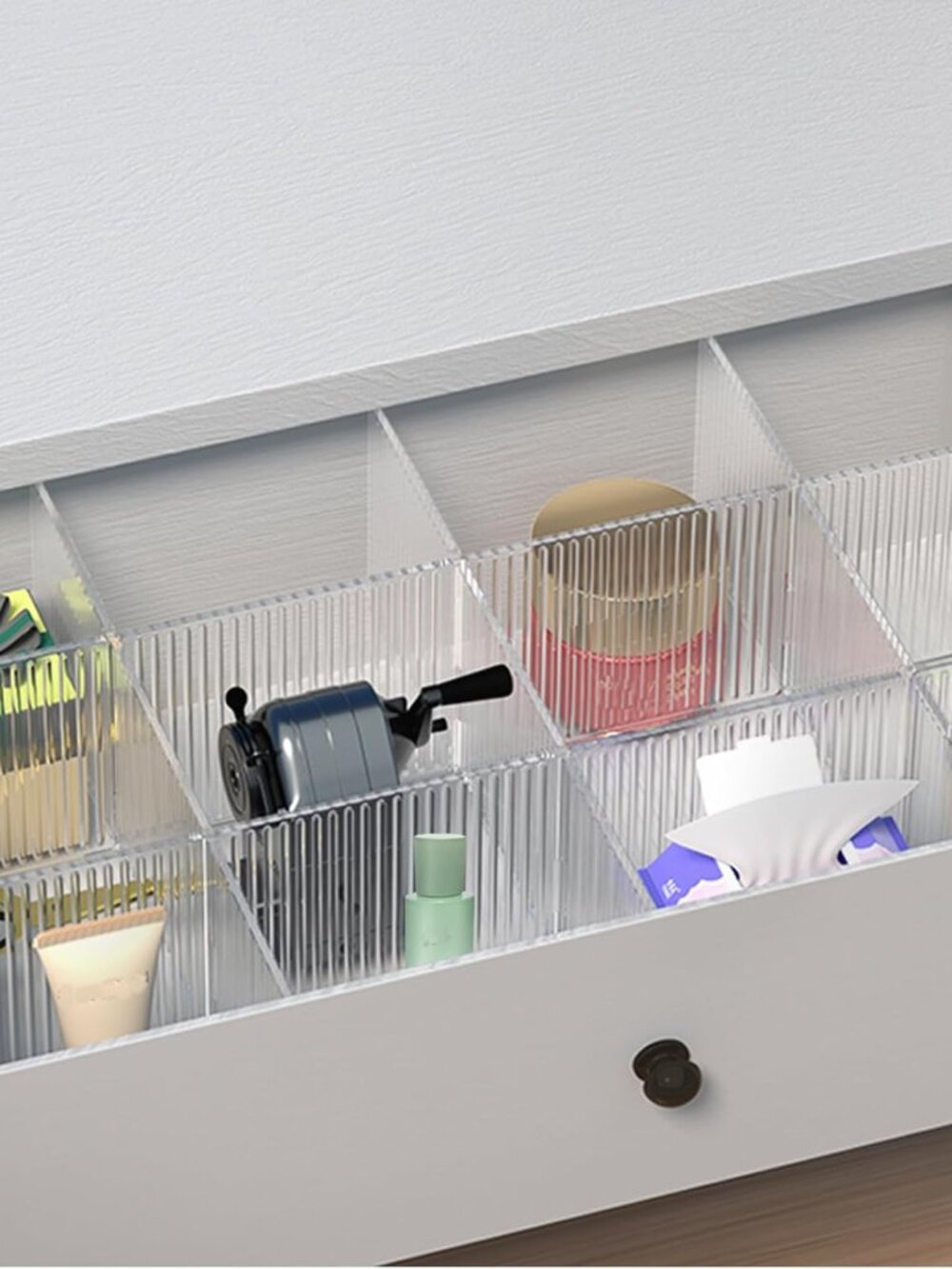 8pcs Adjustable Grid Drawer Dividers DIY Plastic Closet Separator Tidy Organizer - Picture 3 of 6